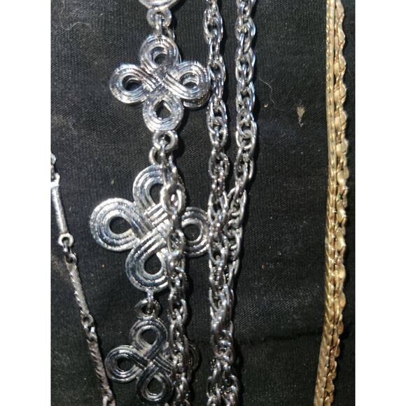 Lot of 6 necklaces, 3 gold tone 3 silver tone - Picture 7 of 11